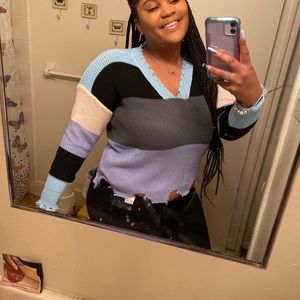 Colored striped sweater